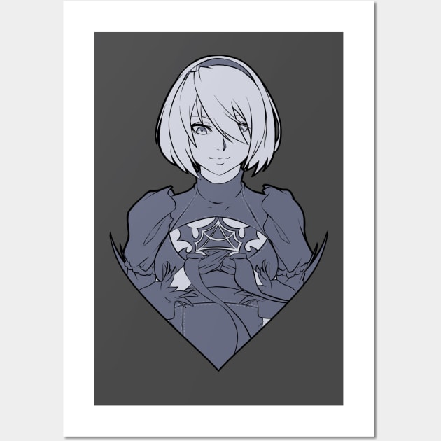 2B from Nier Automata Wall Art by MangaXai